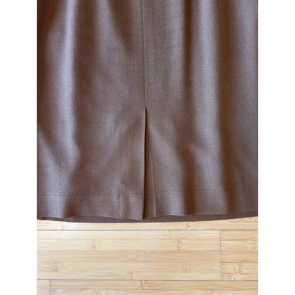 Vintage Saville Suit Skirt & Blazer Size 16 100%‎ Wool Camel Brown Career Church